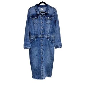 Wash‎ Lab Denim Piece Dyed Denim Dress In Blue Denim Women’s Size Medium
